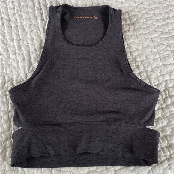 Outdoor Voices Charcoal Slash Crop Top Sport Bra Size X-Small Activewear - Picture 4 of 4